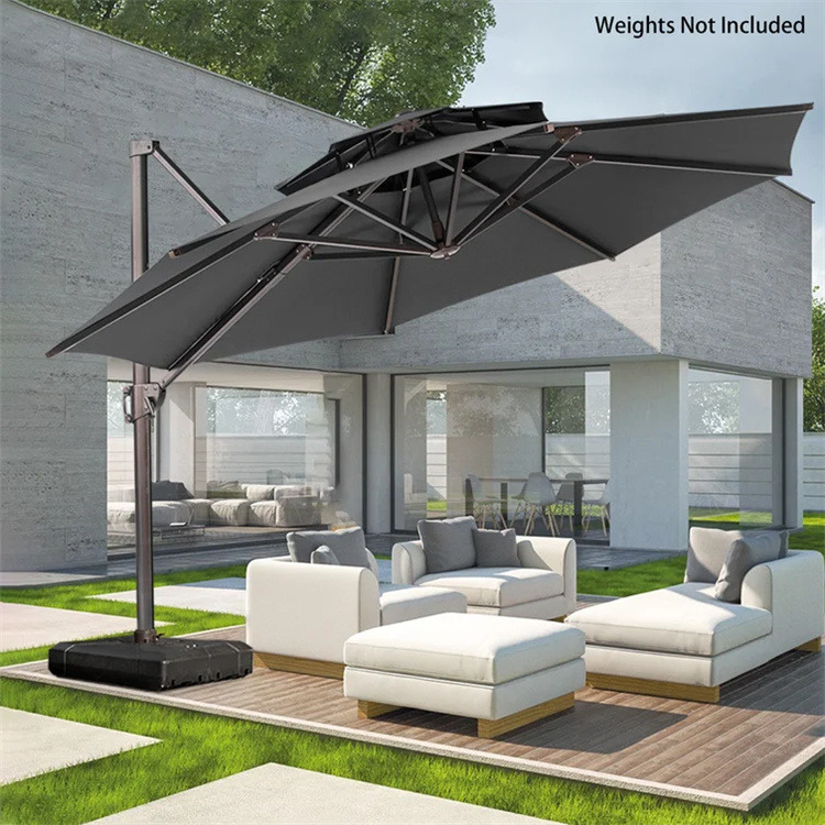 12 ft Double Top Cantilever Offset Terrassenschirm