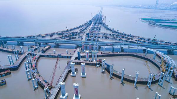 Die letzte Pfahlgründung des Binhai-Austauschs des mehrzeiligen Hangyong-Ningbo-Projekts der Phase I wurde abgeschlossen