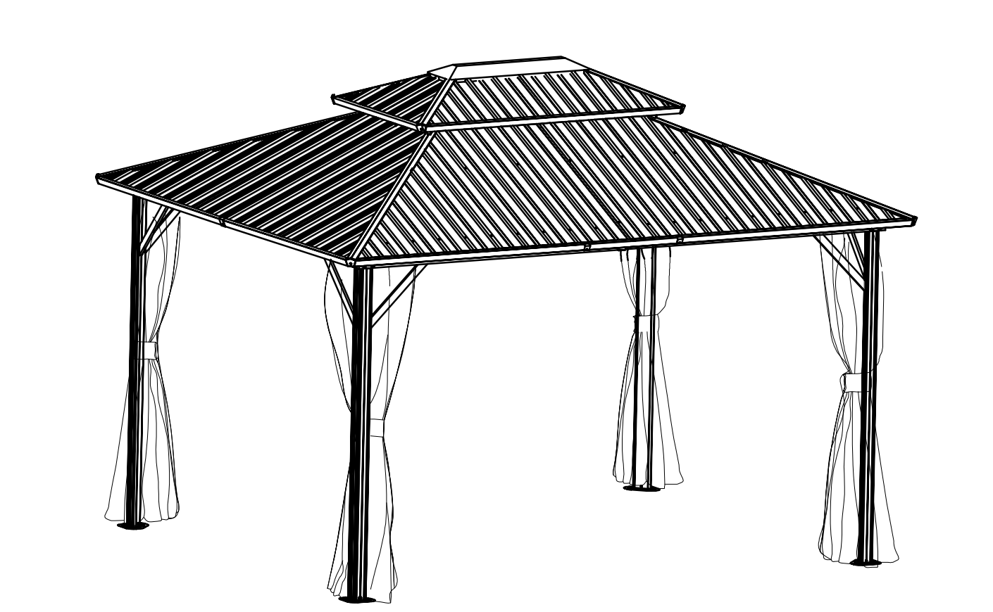 Installationsanleitung für Metallpavillons