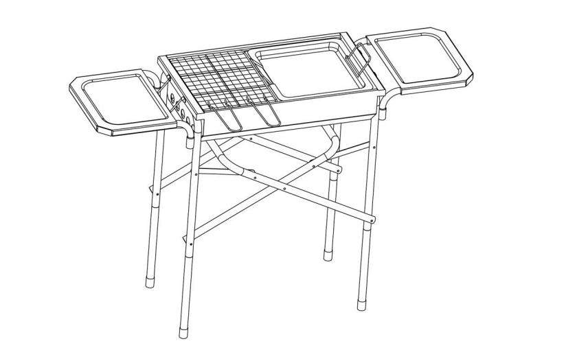 BBQ Camping Tragbarer Holzkohlegrill Montageanleitung