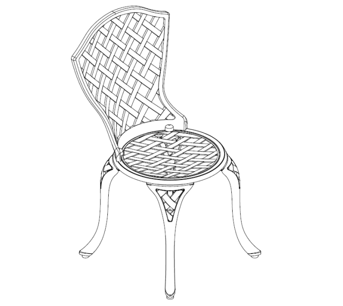 3-teiliges Bistro-Ess-Set aus Aluminiumguss ----Installationsanleitung für Stühle