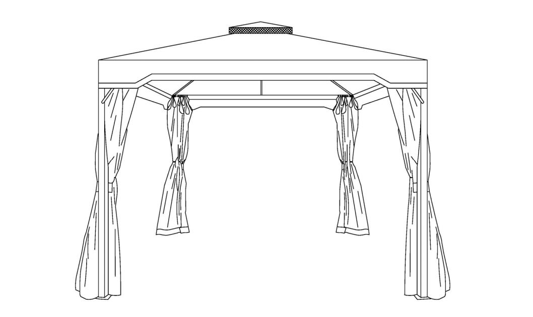 10 Fuß x 10 Fuß Eisen-Terrassenpavillon – Installationsanleitung