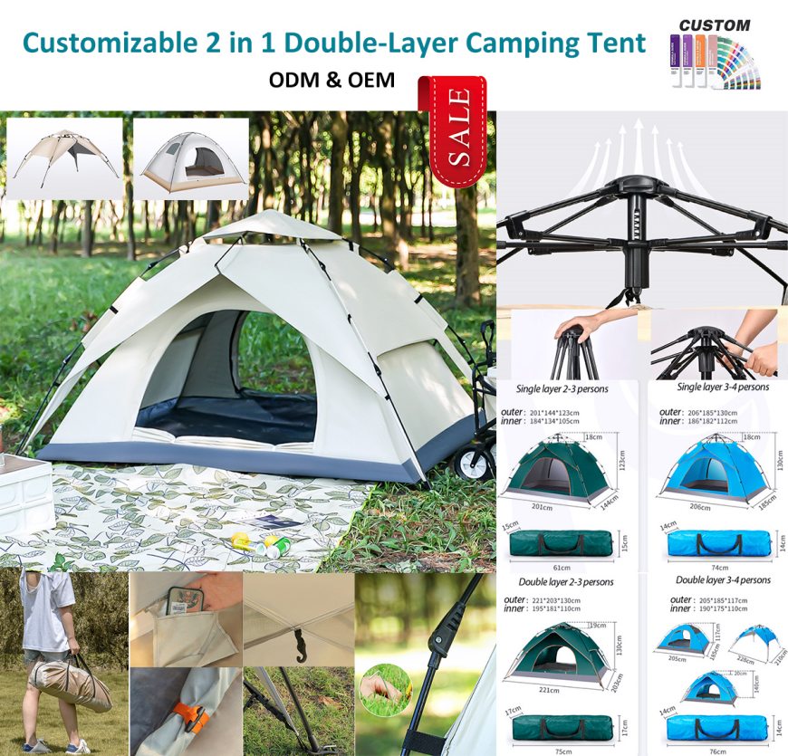 Schnell aufzubauendes Zelt zum Camping, das gleichzeitig als Strandüberdachung dient!