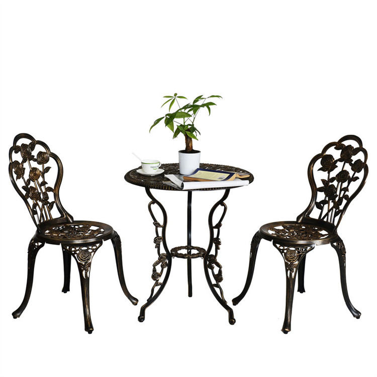 3-teiliges Bistro-Set aus Aluminiumguss