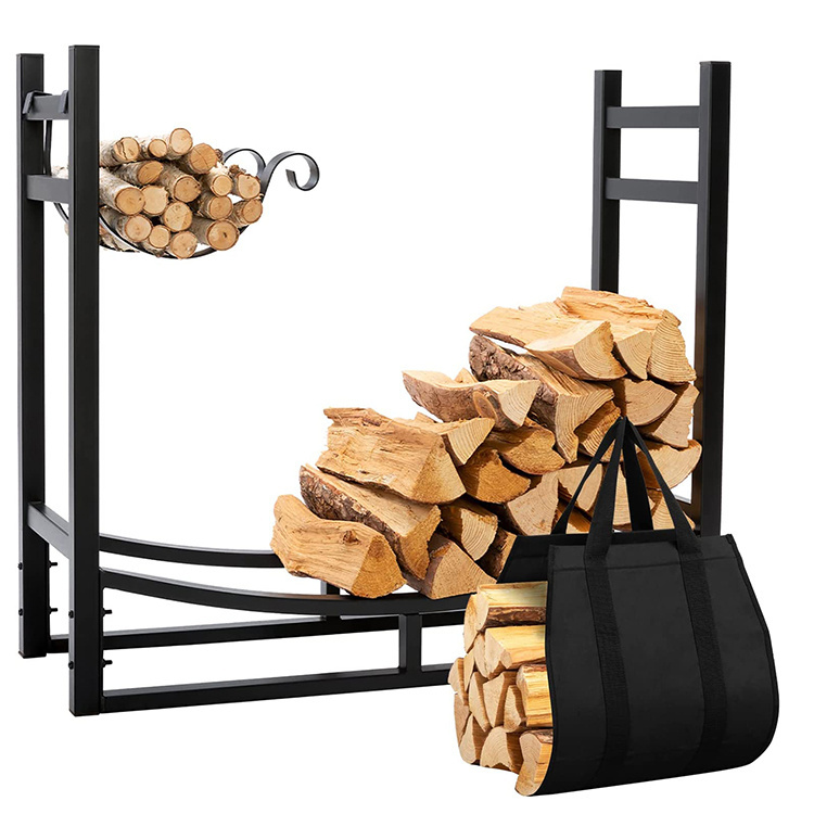 Kaminholzregal mit Holzhalter