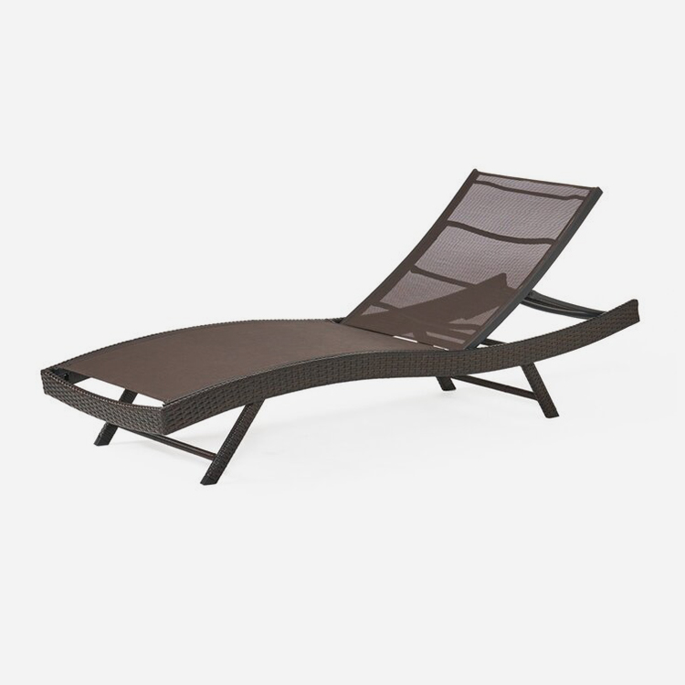 Verstellbarer Chaiselongue-Sessel aus Rattan für die Terrasse