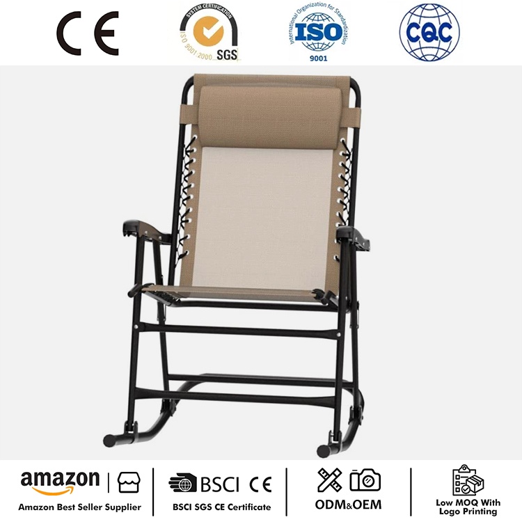 Outdoor Zero Gravity Folding Lounge Rocker mit Kissen