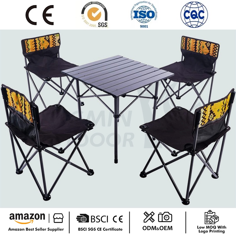 Tragbares Klapptisch-Stühle-Set