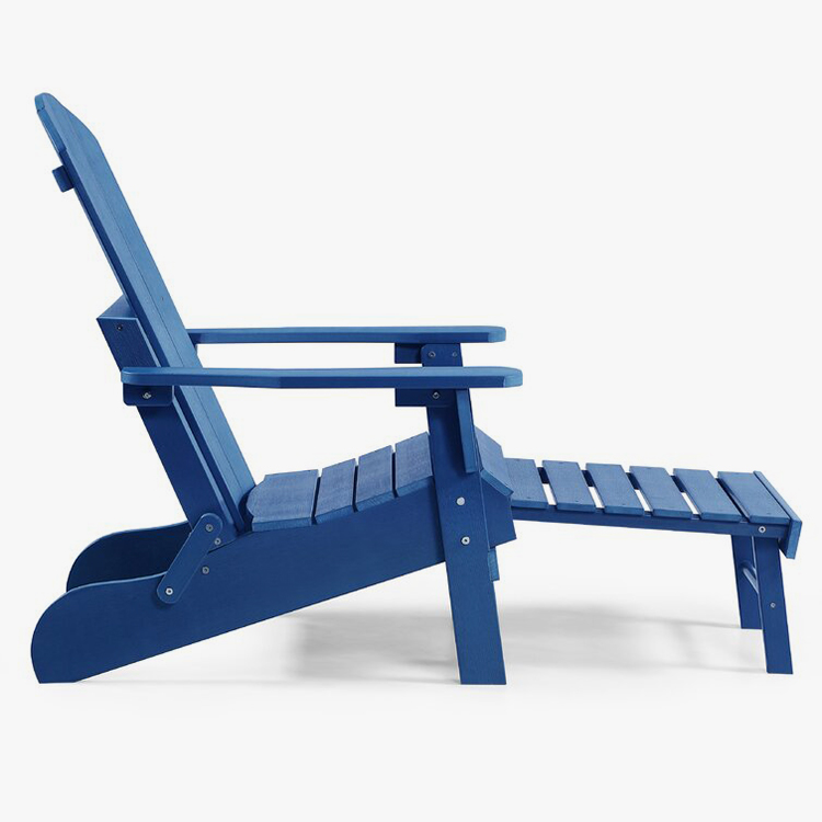 Klappbarer Adirondack-Stuhl aus Kunstharz mit Fußhocker
